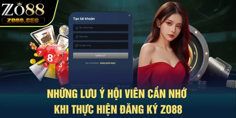 Những lưu ý hội viên cần nhớ khi thực hiện đăng ký Zo88